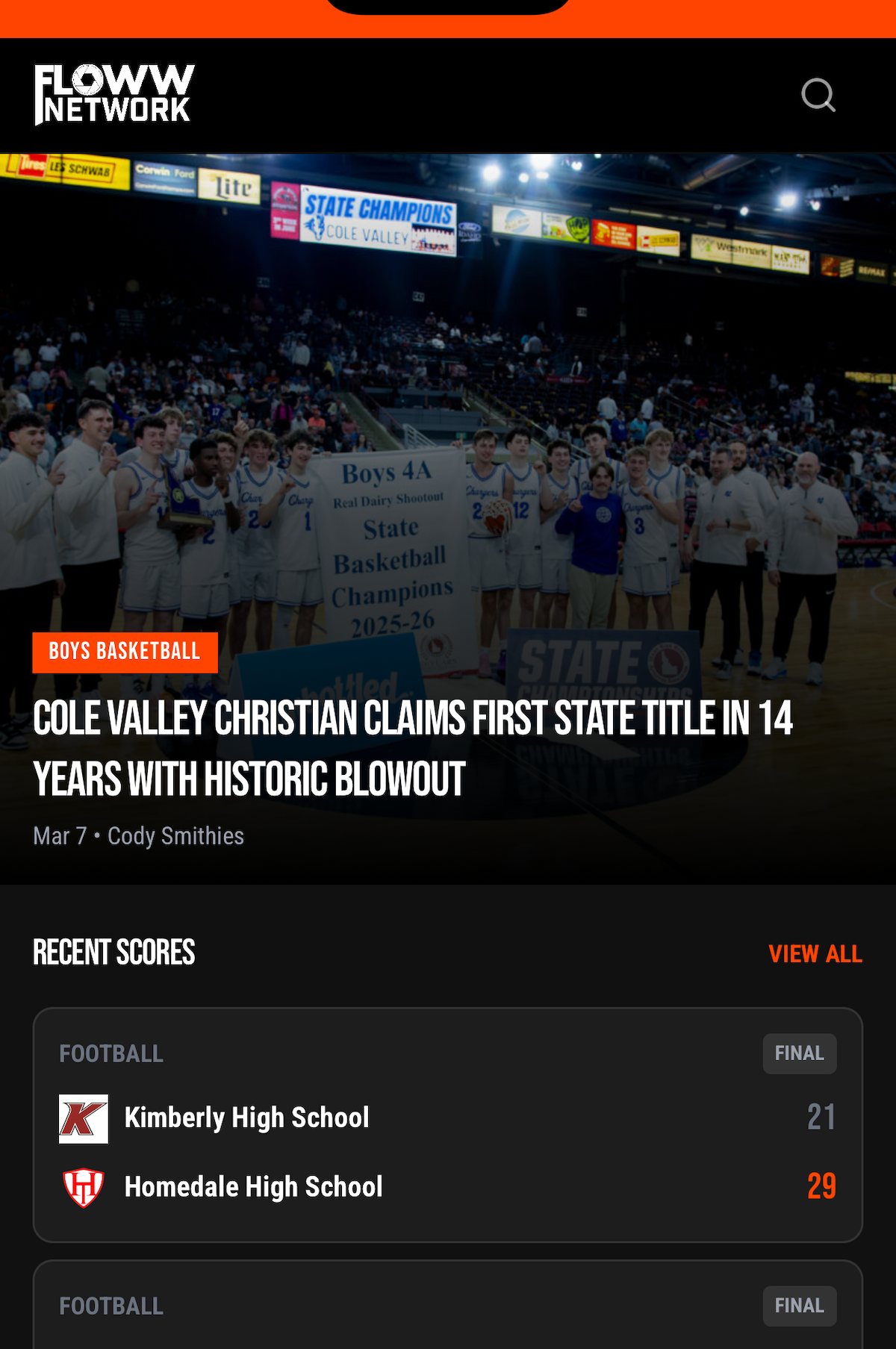 FLOWW Network App - Home Screen